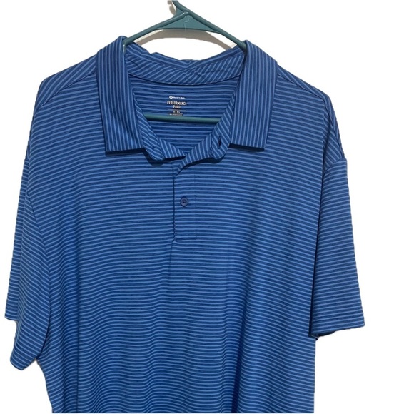 Blue Striped Polo Shirt Lightweight Fabric - Picture 1 of 2